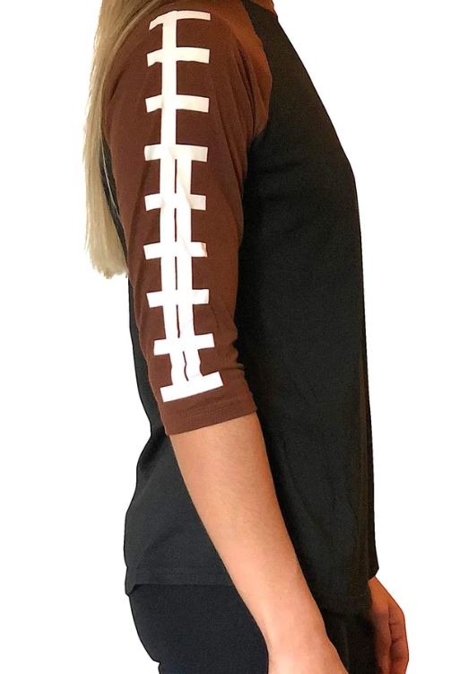 Football Lace Printed Sleeve Raglan Black Belly