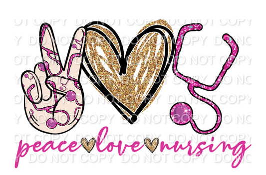 Peace Love Nursing Full Color (Adult)