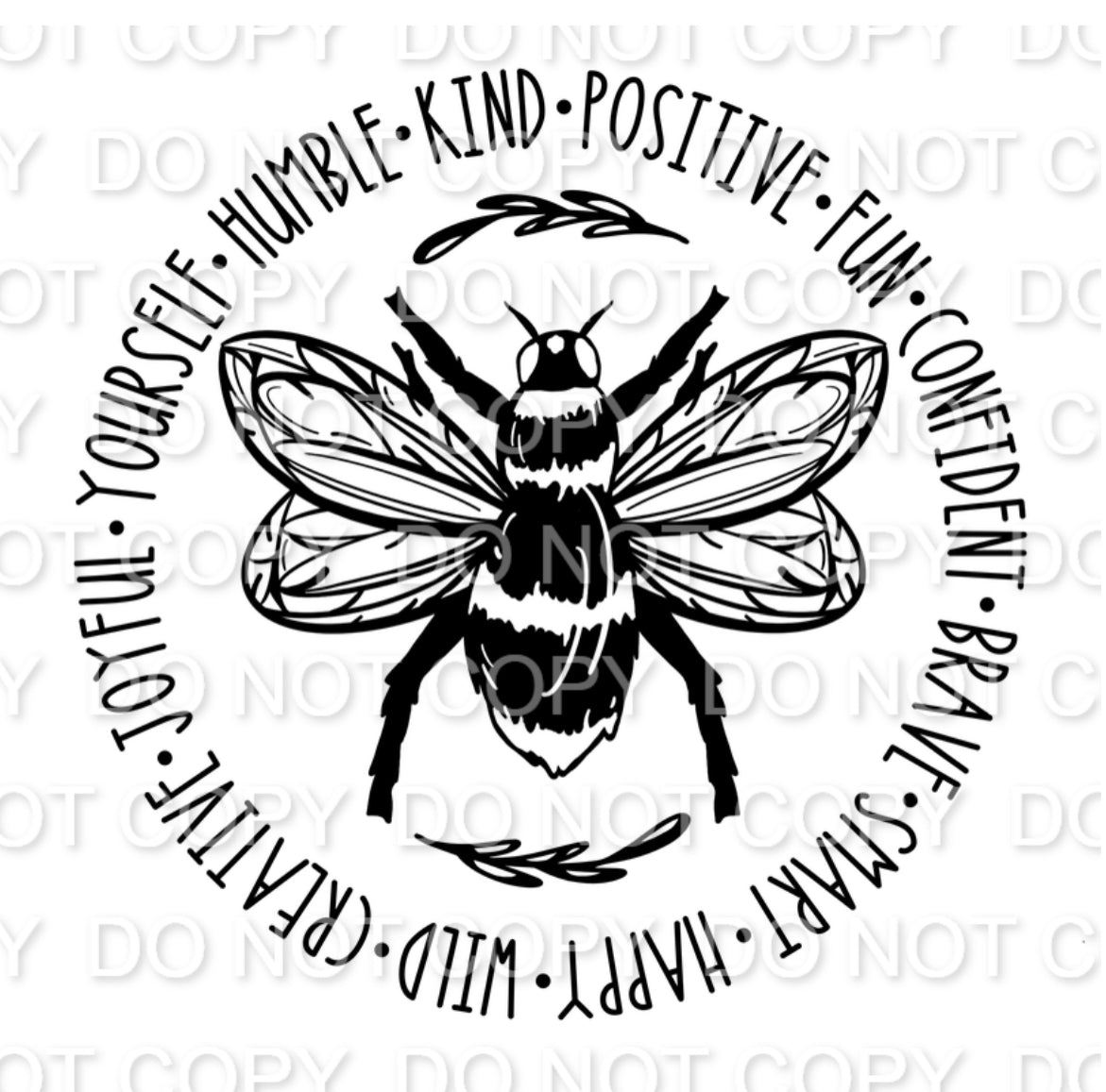 Bee Kind Positive Fun Confident Brave Smart Happy... Single Color (Adult)