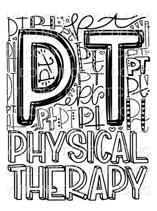 Physical Therapist Typography Single Color (Adult)