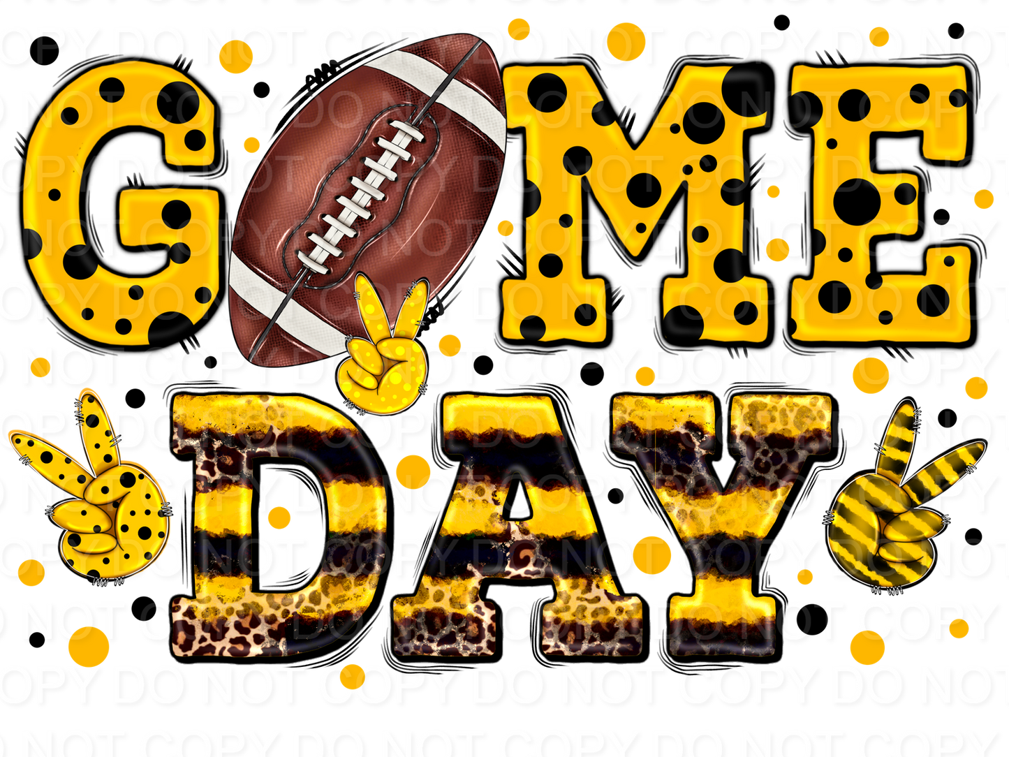 Leopard Football Game Day Black and Yellow (Direct To Film)