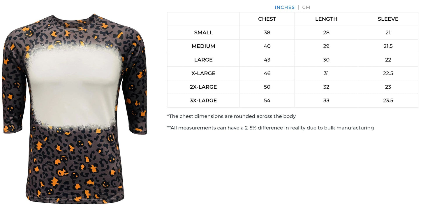 Sublimation Halloween Black and Orange Faux Bleach Long Sleeve