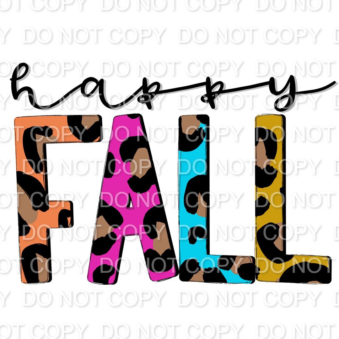 Happy Fall leopard and jewel tones (Direct To Film)
