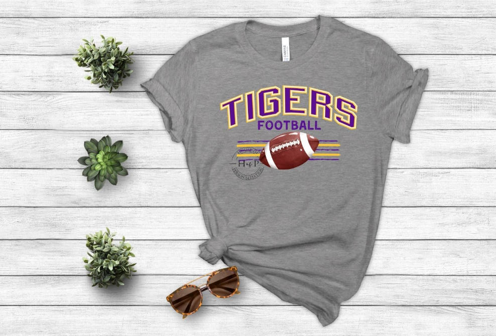 Tigers Football Stripes DTF Transfer