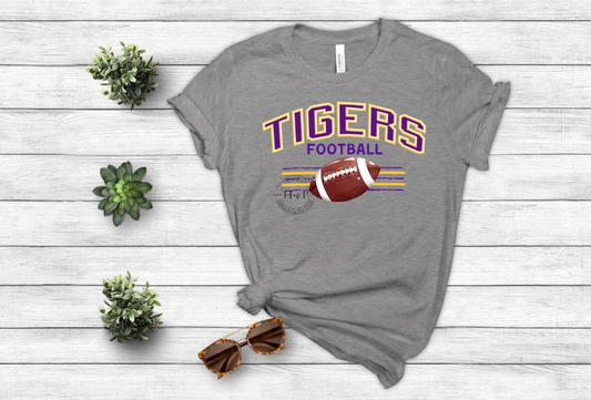 Tigers Football Stripes DTF Transfer