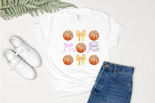 Bows and Basketballs DTF Transfer