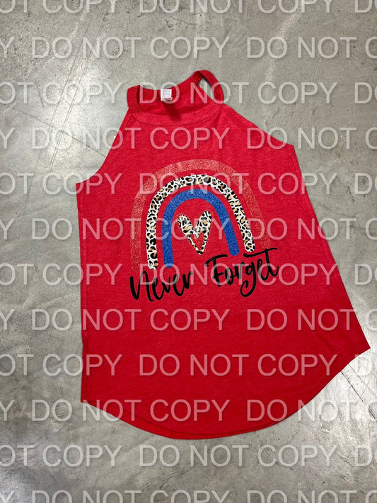 Never Forget Red & Blue Rainbow Full Color (Adult)