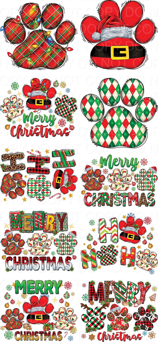 Pawsome Christmas Sampler DTF Gang Sheet 50”