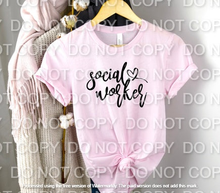 Social Worker with Heart Single Color (Adult)