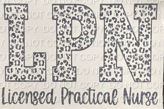 Licensed Practical Nurse Leopard Single Color (Adult)