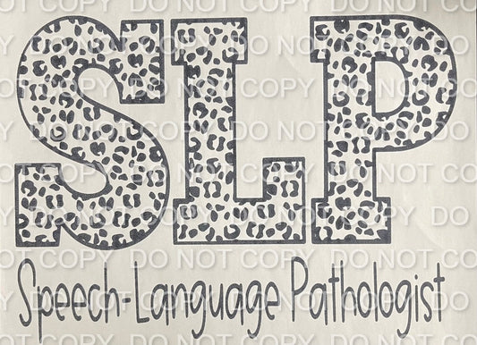 Speech- Language Pathologist Leopard Single Color (Adult)