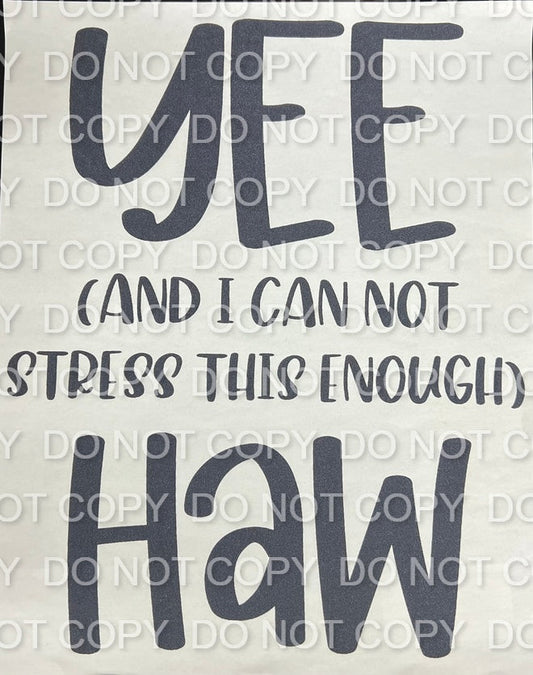 Yee (And I Can Not Stress This Enough) Haw Single Color (Adult)
