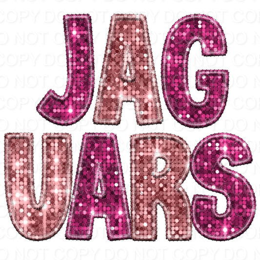 Jaguars Pink Faux Sequins (Direct To Film)