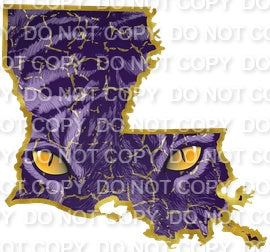 Purple & Gold Geo Louisiana Tiger Eyes (Direct To Film)