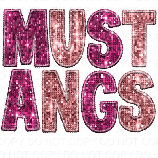 Mustangs Pink Faux Sequins (Direct To Film)