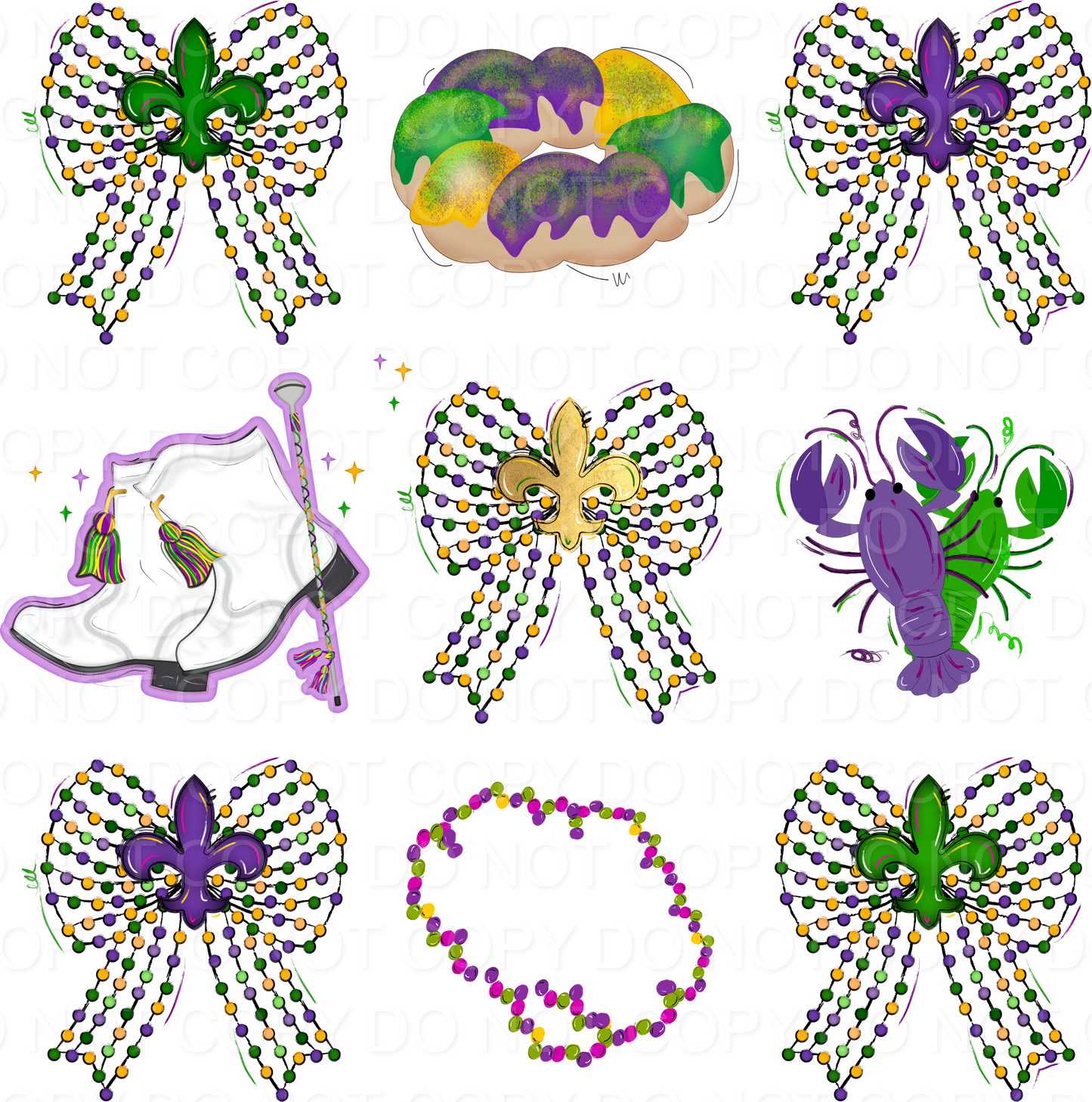 Mardi Gras Bow Boots Cake Crawfish GS (Direct To Film)