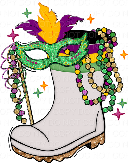Mardi Gras Shrimp Boot- GS (Direct To Film)