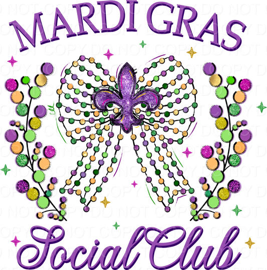 Mardi Gras Soical Club Bead Bow GS (Direct To Film)