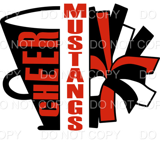 Mustangs Megaphone Pom Pom (Sublimation)