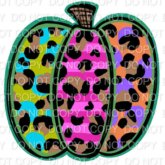 Pumpkin Leopard on jewel tones (Direct To Film)