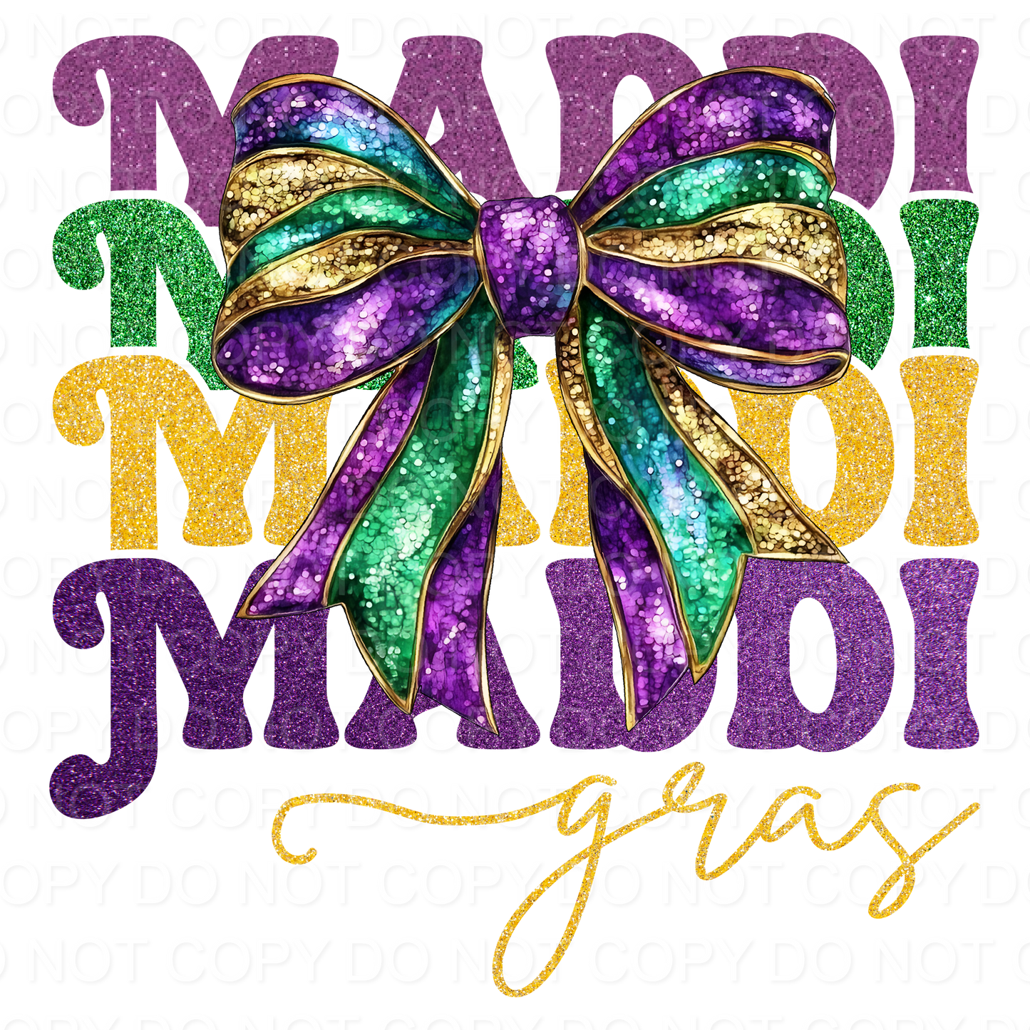 Mardi Gras Glitter Bow (Direct To Film)