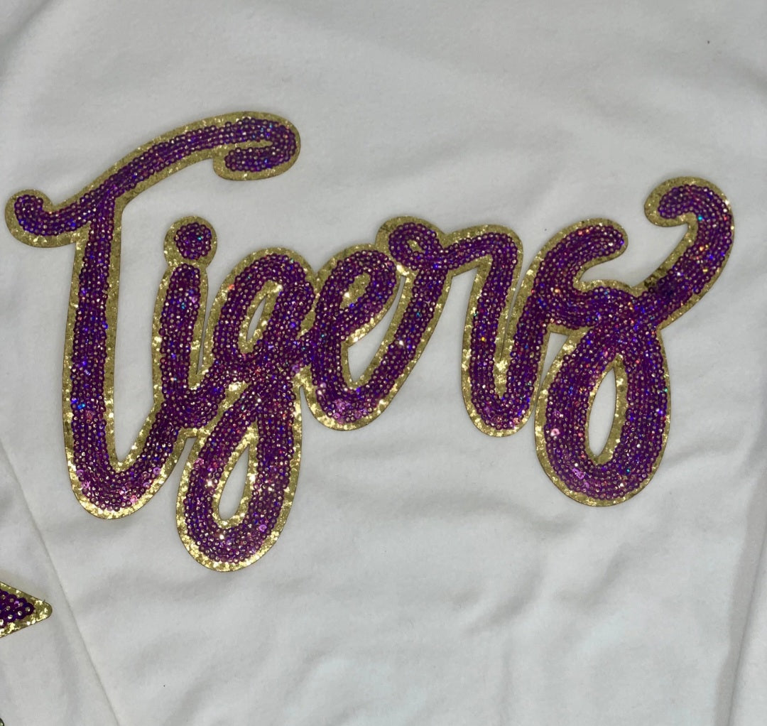 "Tigers" Sequin  Patch - Purple