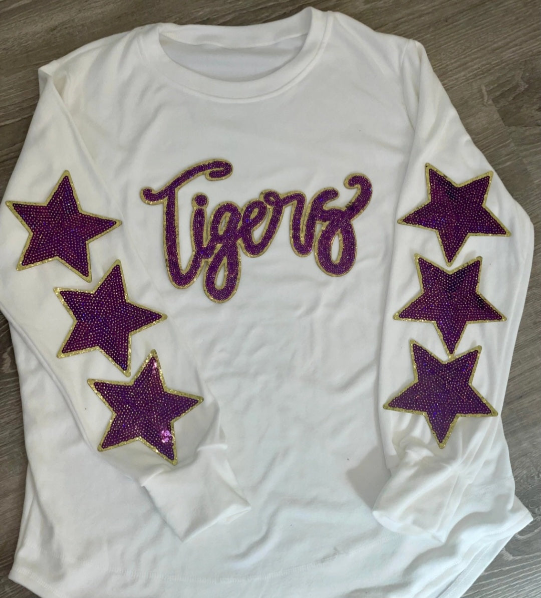 "Tigers" Sequin  Patch - Purple