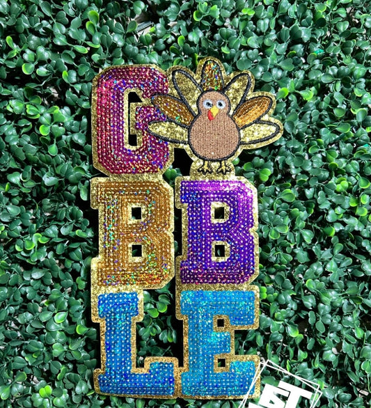 Gobble w/Turkey Sequin Patch