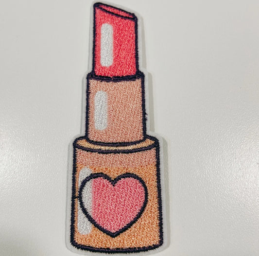 Pink Lipstick  Embroidered Hat Patch