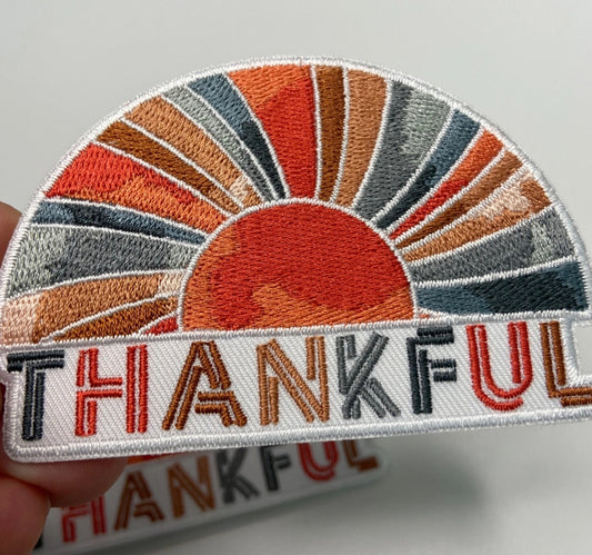 Thankful Sunrise Embroidered Hat Patch