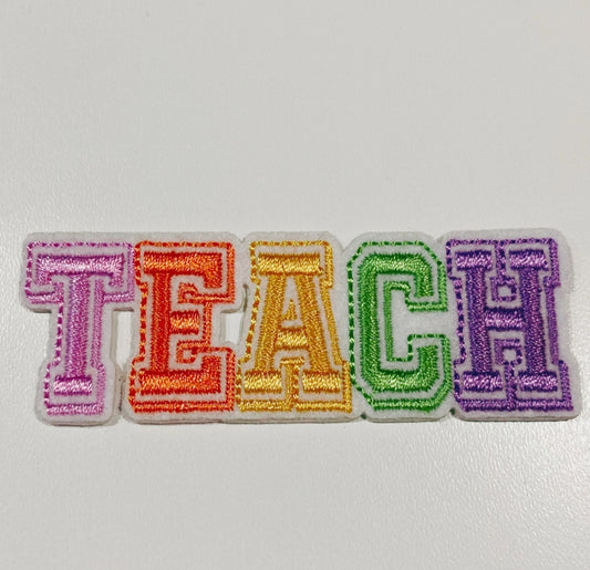 3" Teach  Embroidered Hat Patch
