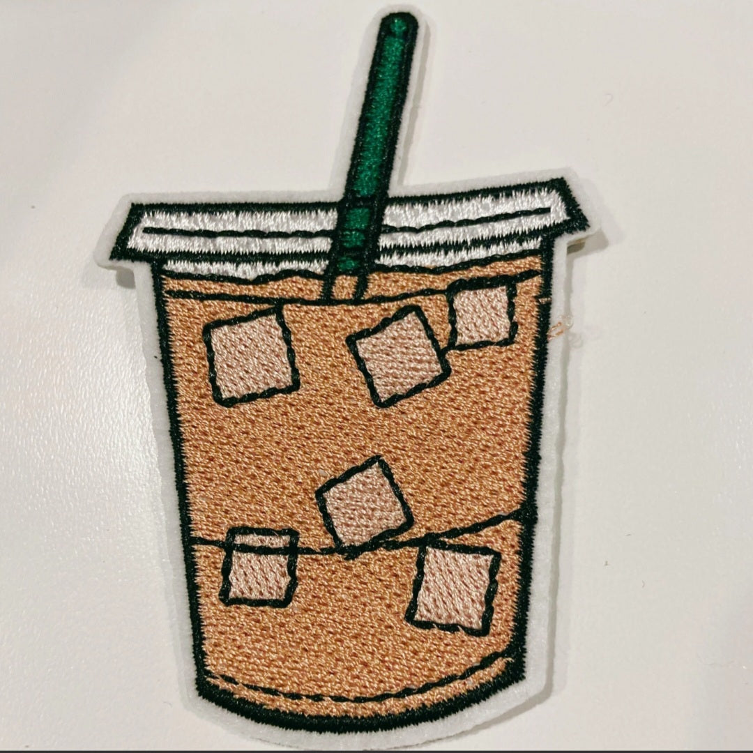 Iced Coffee   Embroidered Hat Patch
