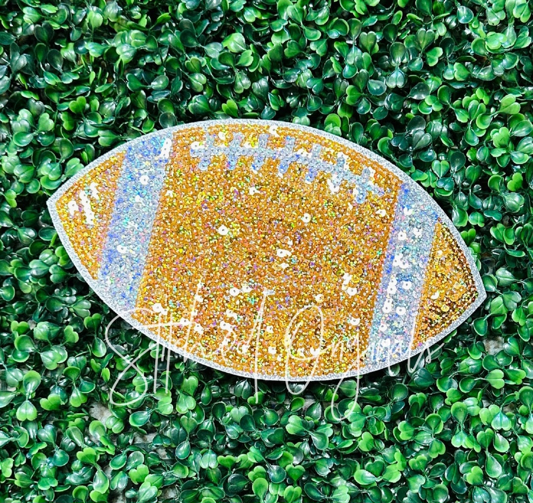 Gold Football  Sequin  Patch