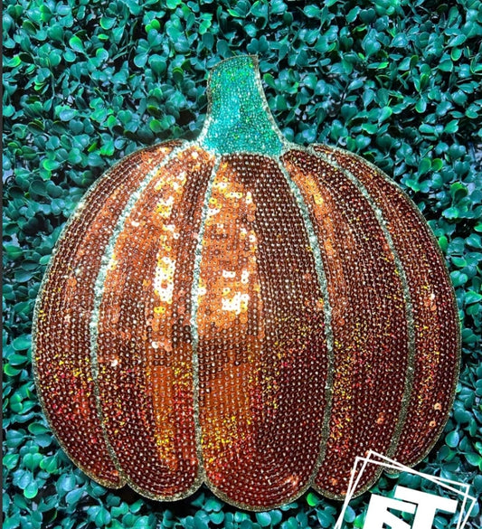 Pumpkin Sequin Patch
