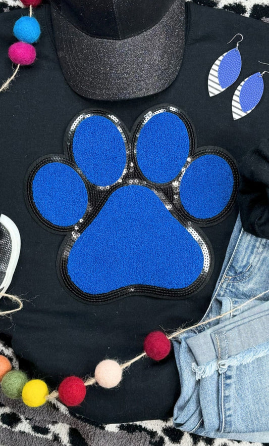 Dog Paw Chenille/Sequin  Patch