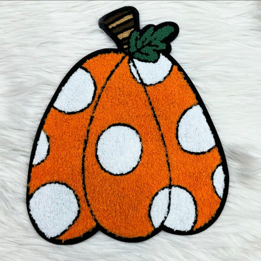 Polkadot Pumpkin Chenille Patch