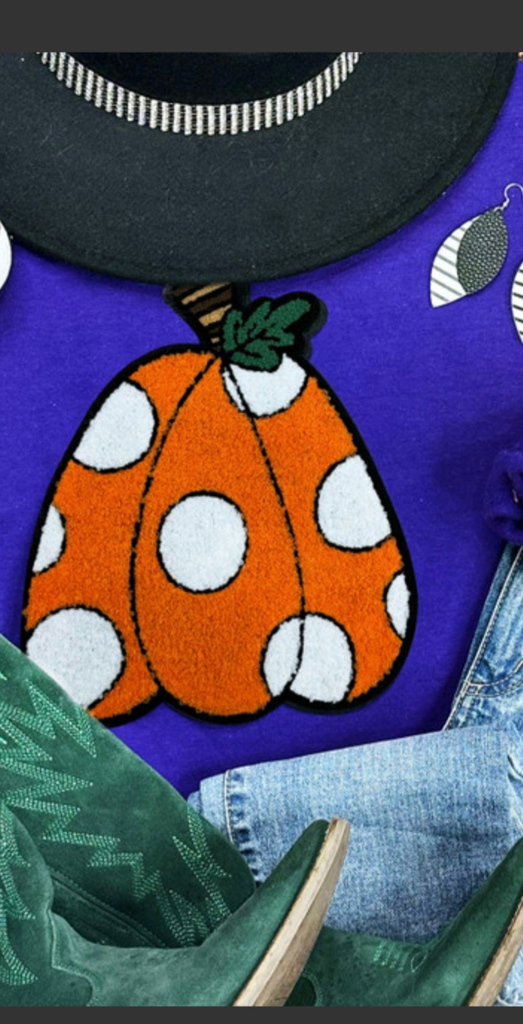 Polkadot Pumpkin Chenille Patch
