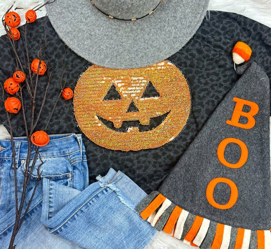 Pumpkin Sequin Patch