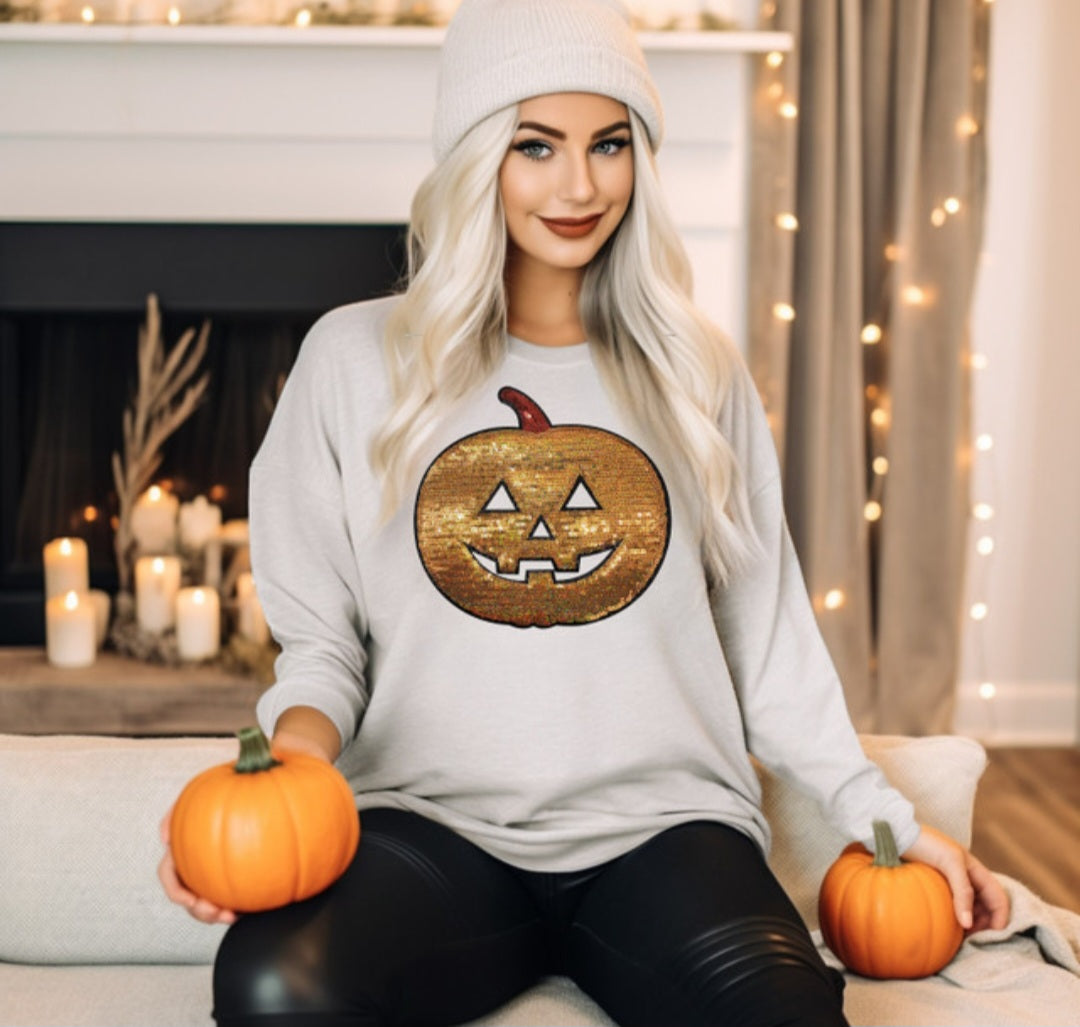 Pumpkin Sequin Patch