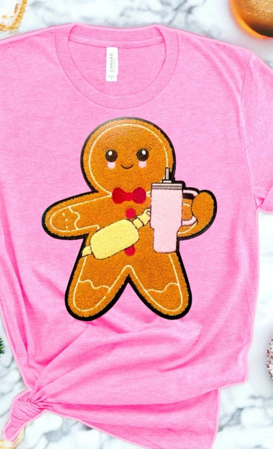 Gingerbread w/ Cup Chenille Patch