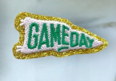 Helmet, Flag, Game Day Embroidered Patch - IRON ON