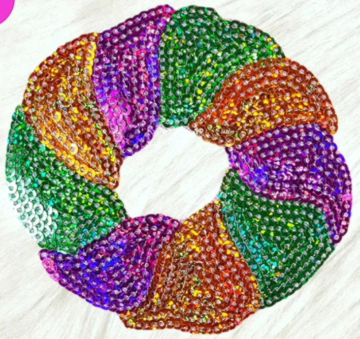 King Cake Sequin Hat Patch