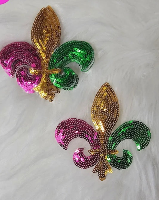 Fleur-de-lis Sequin Hat Patch