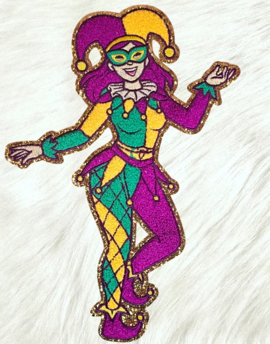 Mardi Gras Jester/Joker Chenille Patch