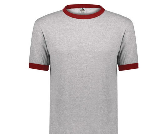 Augusta Ringer T-Shirt - Athlethic Heather/Red