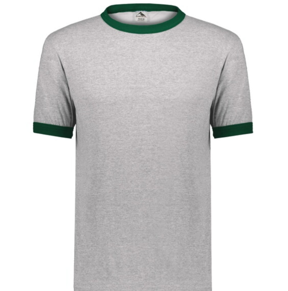 Augusta Ringer T-Shirt - Athlethic Heather/Dark Green