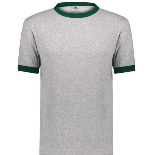 Augusta Ringer T-Shirt - Athlethic Heather/Dark Green