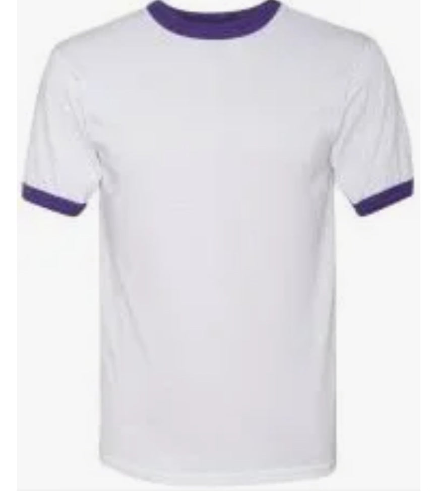 Augusta Ringer T-Shirt white- Purple