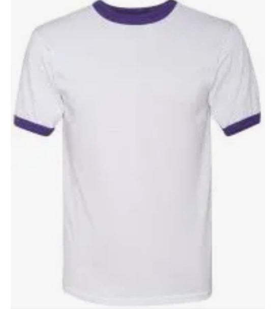 Augusta Ringer T-Shirt white- Purple