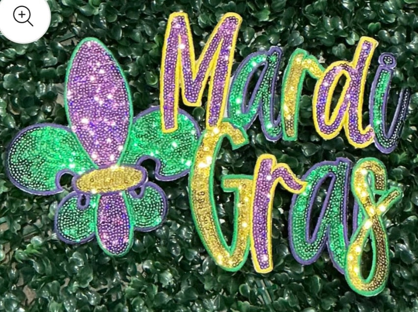 Sequin FDL Mardi Gras  Patch